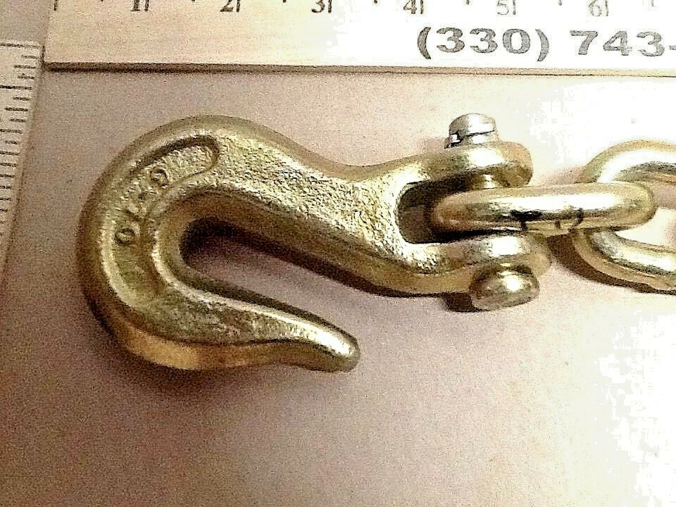 Auto Body Frame Machine Pull Chain 3/8" x 12' Grade 70 with 3/8" Grab Hook