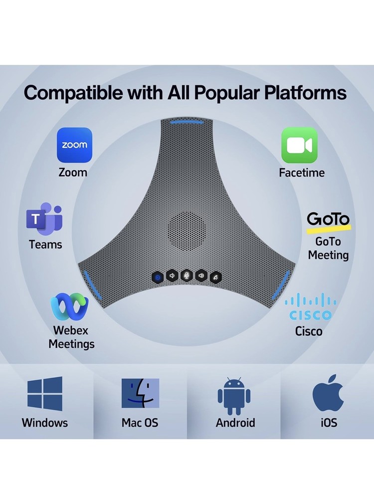 RayBit Conference Bluetooth Speakerphone, video conferencing compatible, multi