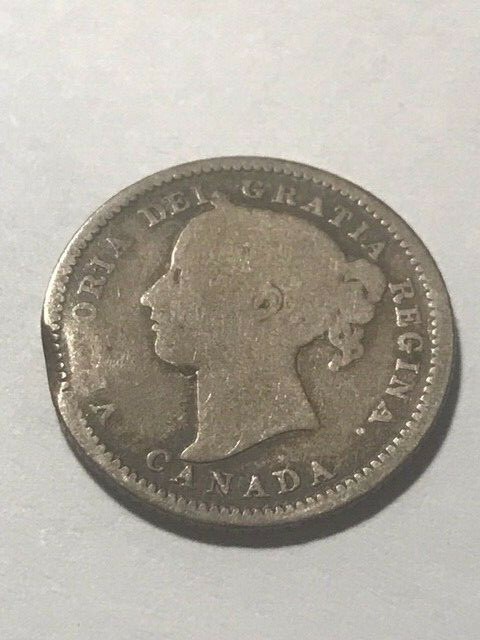 1882-H Canada Silver 10 Cents Planchet Error VG+ #829