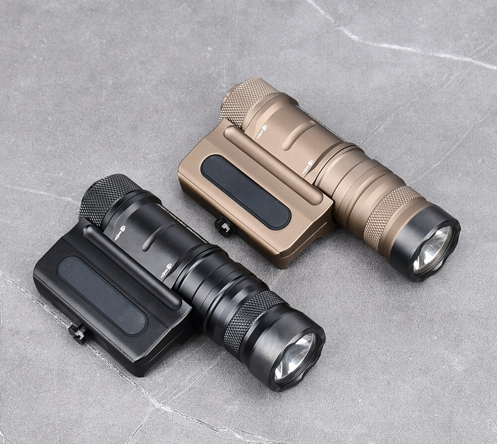 Mini Flashlight Picatinny Rail Mounted Tactical Weapon Light Black/Desert Tan
