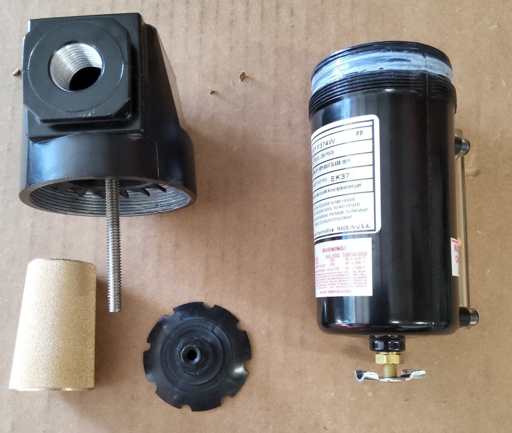 Compressed Air Inline Moisture Trap Water Separator Filter 1/2" FNPT New Arrow