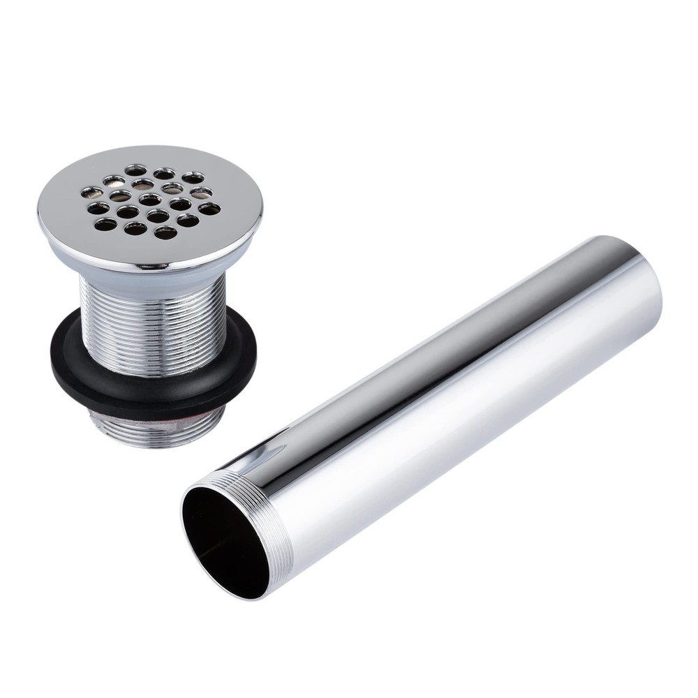 Grid Drain Strainer Assembly Without Overflow for Bathroom Chrome Plated