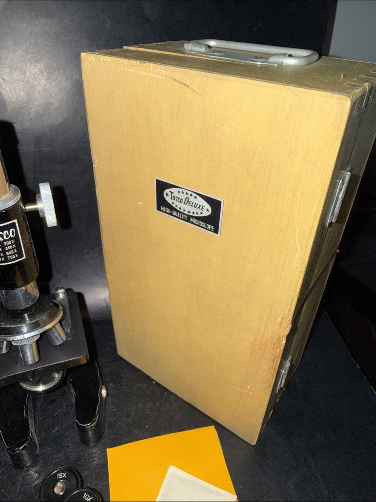 Tasco Deluxe Microscope with Wooden Case