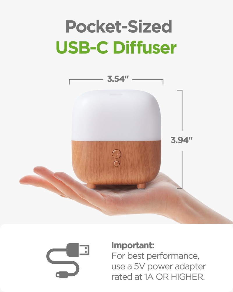 InnoGear 150ml Essential Oil Diffuser, 5-in-1 Diffusers for Medium, Yellow