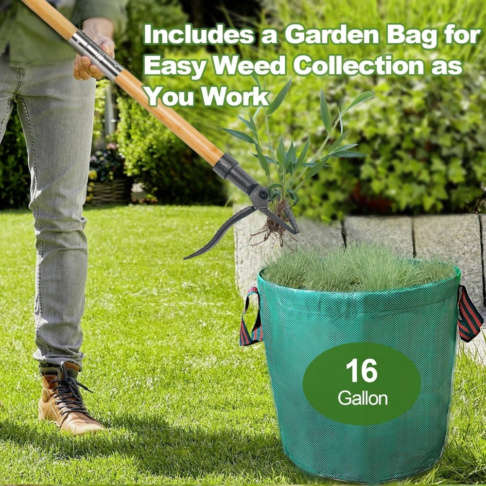 Weed Puller Tool, Stand Up Remover Gardening Hand Weeding Tool...