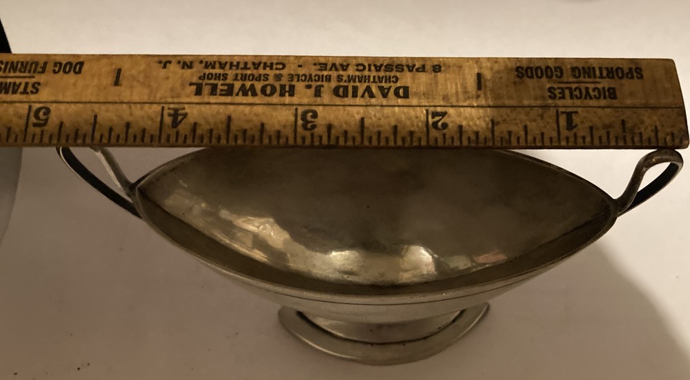 Antique Germany Hanau Silver Two Handle Small Bowl Hallmark N Zigzag