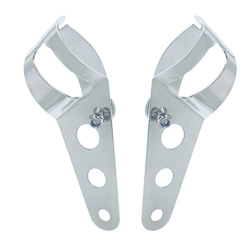 35-43mm Fork Headlight Mounting Bracket, Universal Motorcycle Headlight Chrome