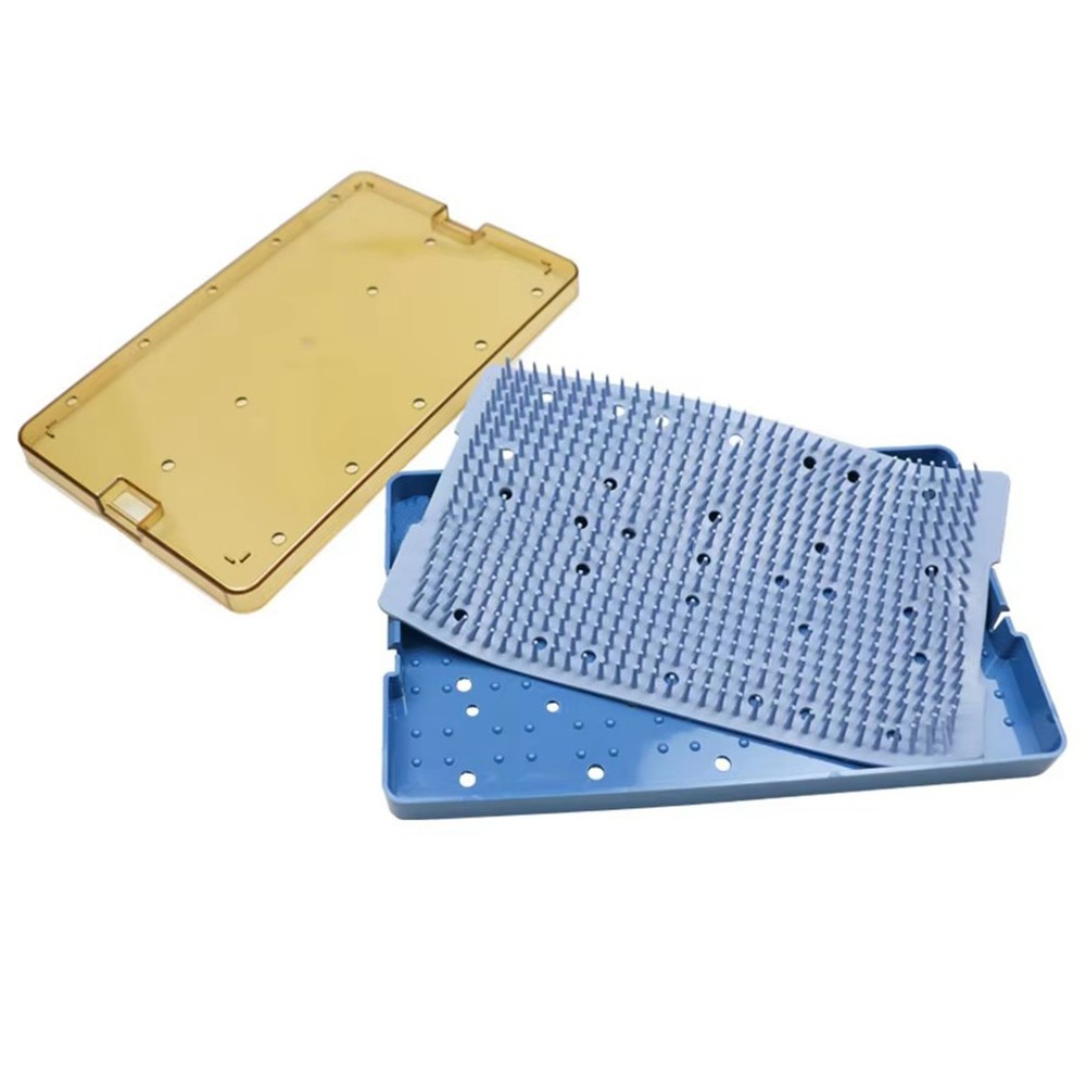 Large Size Dental Silicone Sterilization Tray Case Single Layer Disinfection Box