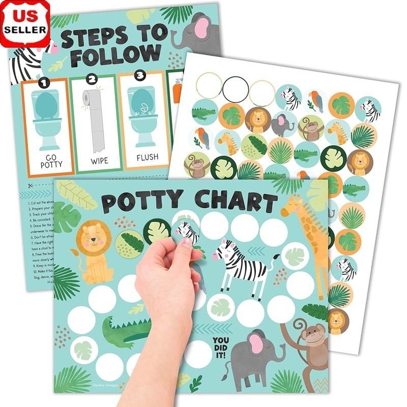 Potty Training Chart Stickers Kids Reward System Fun Progress Tracking Tool New
