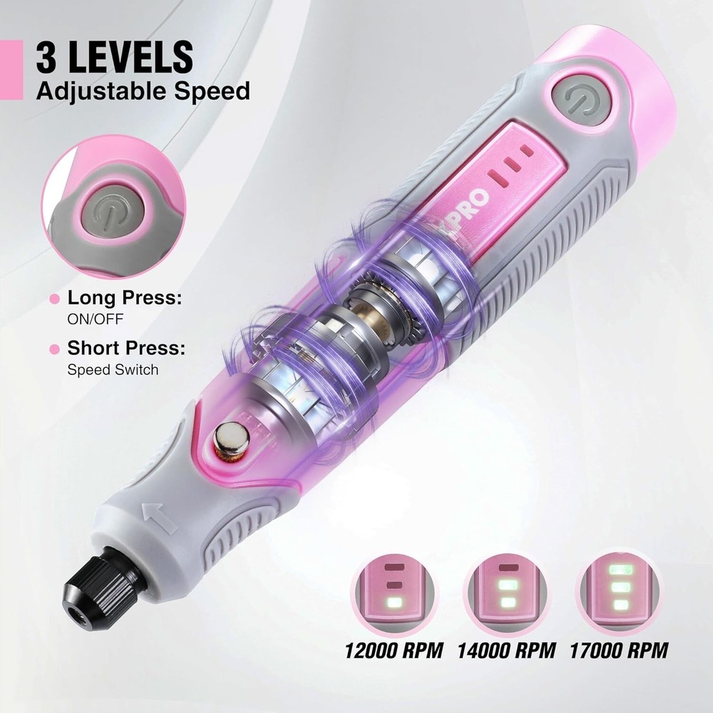 Cordless Rotary Tool Kit w/71pc Accessories 3 Variable Speed Rotary Tool