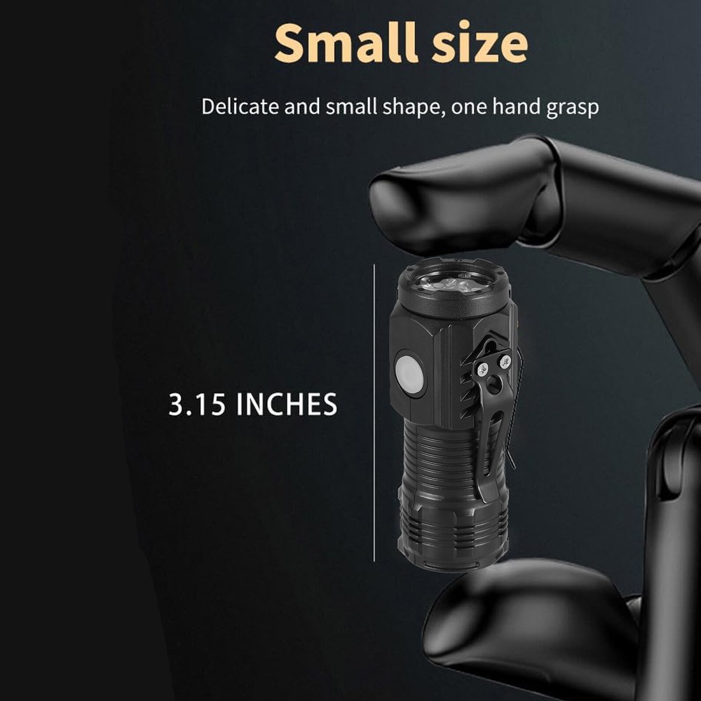 3X Tactical Flashlight Small LED Torch Light Mini Super Bright USB Rechargeable
