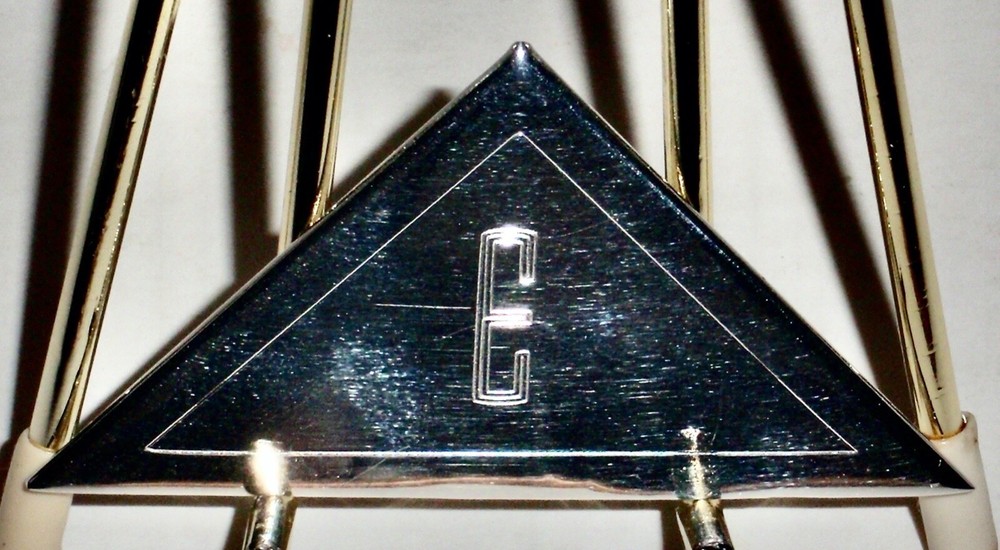 Silver-plated Corner Bookmark Mono "E" High Quality, From Lucerne, Switzerland