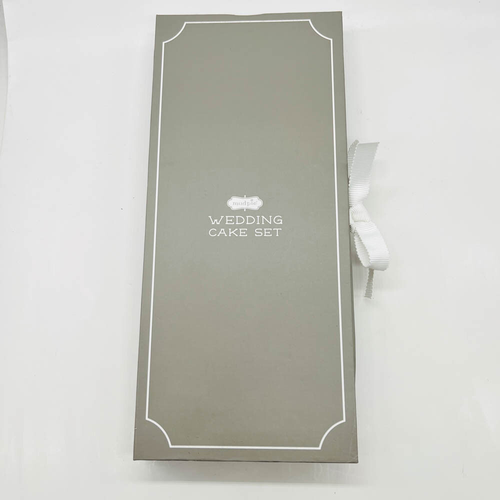 Mudpie We Tied The Knot Wedding Cake Server Set, 2 Pcs