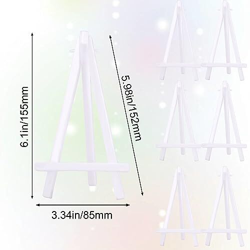 6Pack Mini Easel Stand 5" Canvas Holder White Plastic Small Display Easel