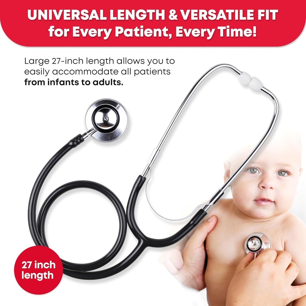 143200 Dual Head Stethoscope, Black