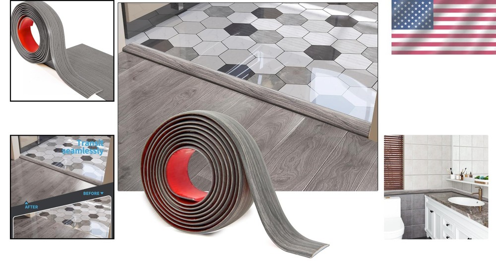 Versatile 4FT Self-Adhesive Floor Transition Strip for Seamless Gap Coverage
