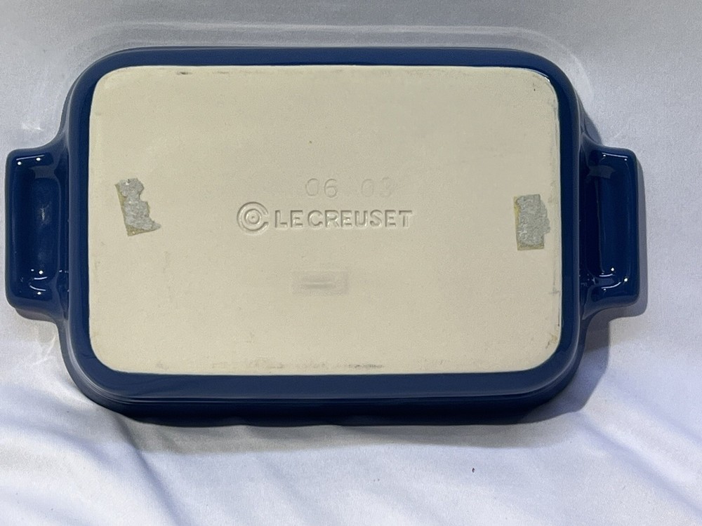 Le Creuset Small Blue Rectangular Stoneware 11-20 Baking Casserole Dish 7"x5"