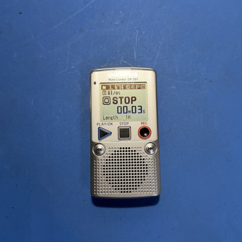 Olympus Note Corder DP-201 Digital Voice & Record Playback Tested/Working