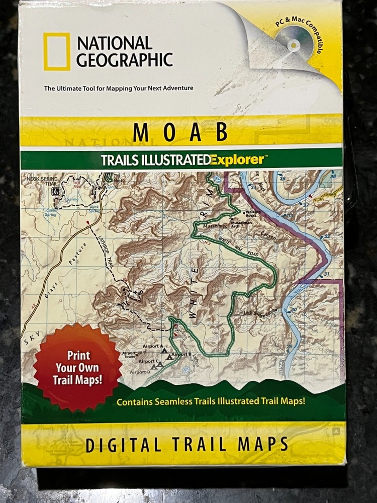 National Geographics Digital Trail Maps- Moab CD