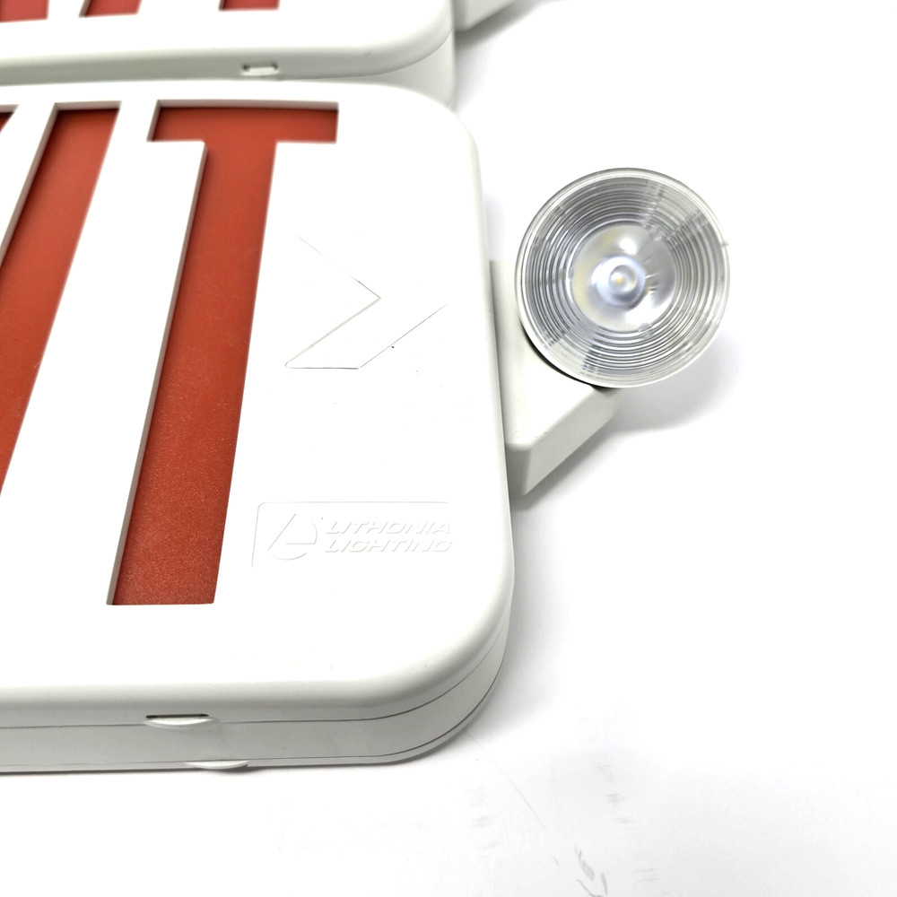 2 (two) Lithonia Lighting White Exit Signs