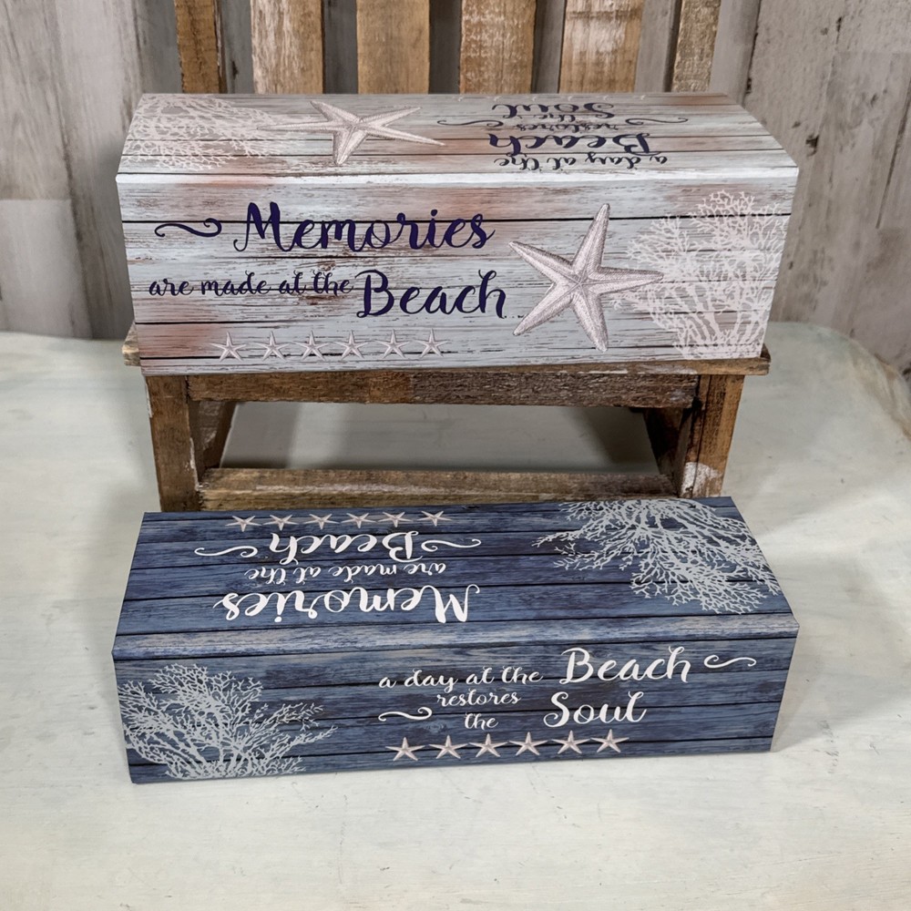 Beach Themed Nesting Decor Or Gift Boxes New