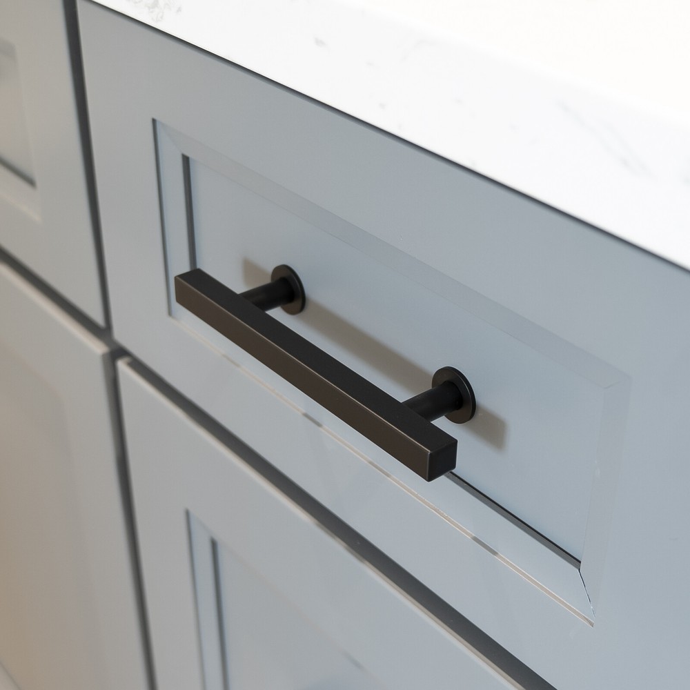 Black Square Modern Cabinet Handles Bar Pulls Kitchen Hardware Stainless Steel