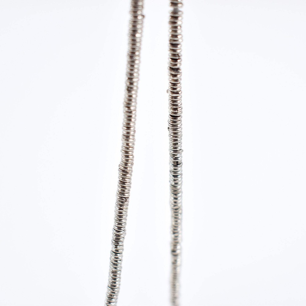 Silver Metal Heishi Beads Ethiopia