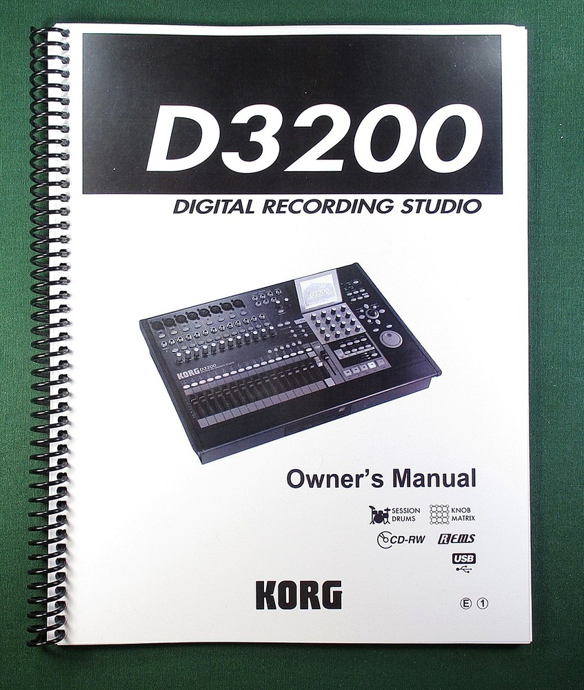 Korg D3200 Instruction Manual: 200 Pages & Protective Covers!
