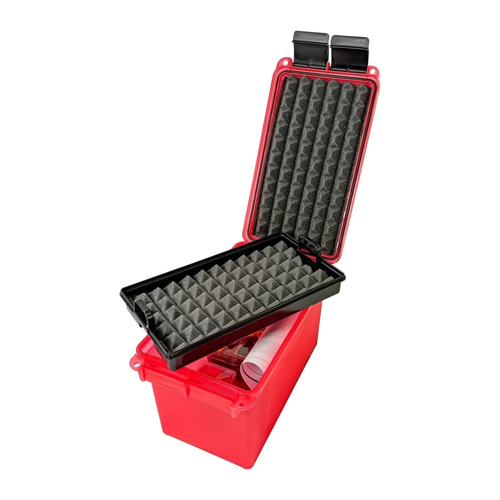 MTM Case-Gard Pistol Range Kit, Durable Plastic Dry Box, Clear Red #PRK