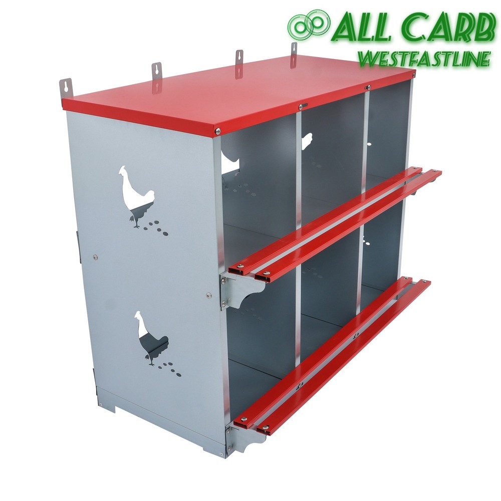 Chicken Nesting Boxes 6 Compartment Metal Poultry Nest Box Galvanized Steel