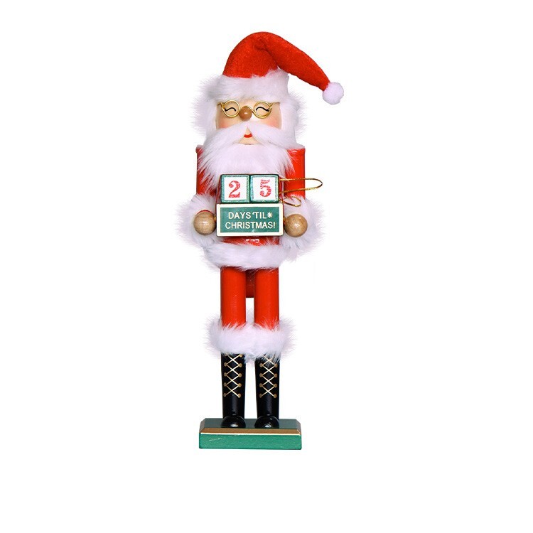 14 inches Handmade Christmas Nutcracker  Decoration Santa Countdown