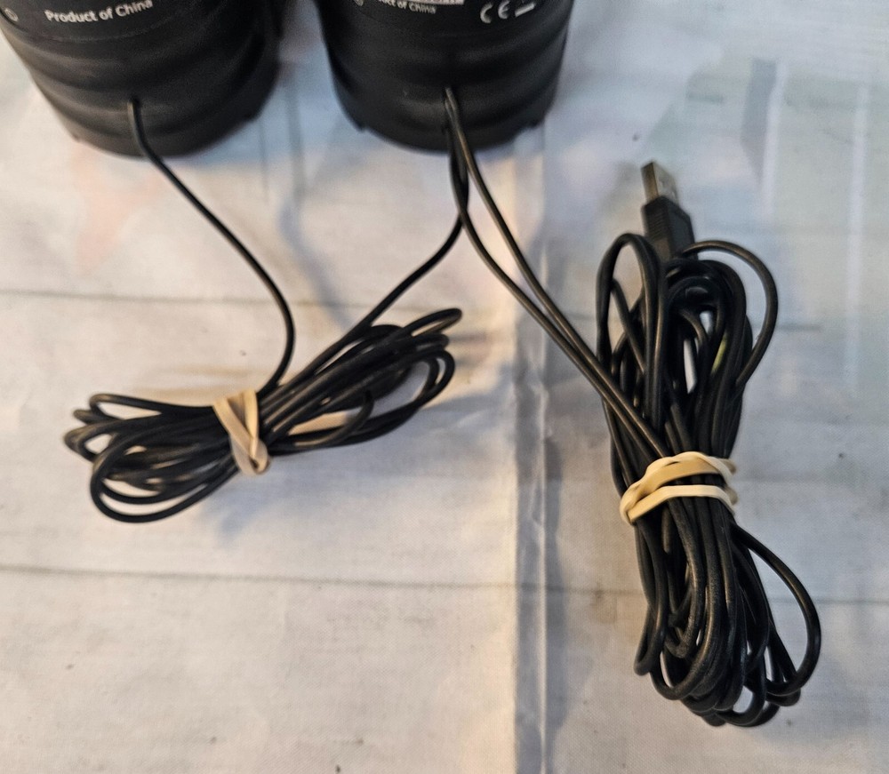 HP UC236 Computer Speakers Black Wired w Adjustable Volume & Tone GREAT