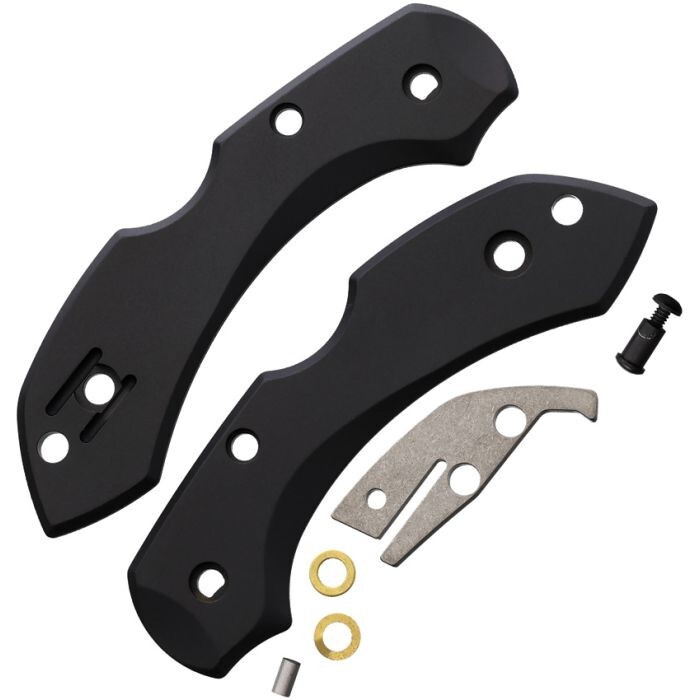 Flytanium Black Titanium Scale Kit For Customizing Spyderco Dragonfly Knife