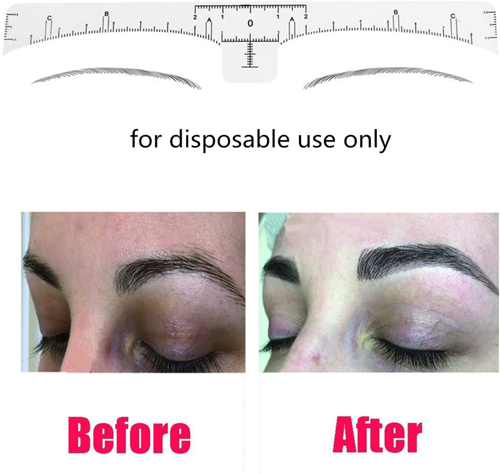 50 PCS Disposable Eyebrow Ruler Eyebrow Sticker Adhesive Eyebrow Microblading