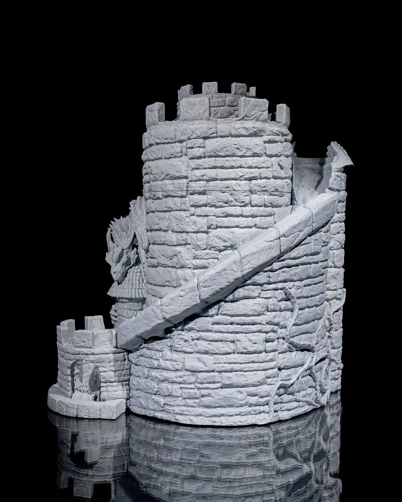 Dragon’s Keep Dice Tower & Wine Dispenser – 3D Printed RPG Dice Roller &