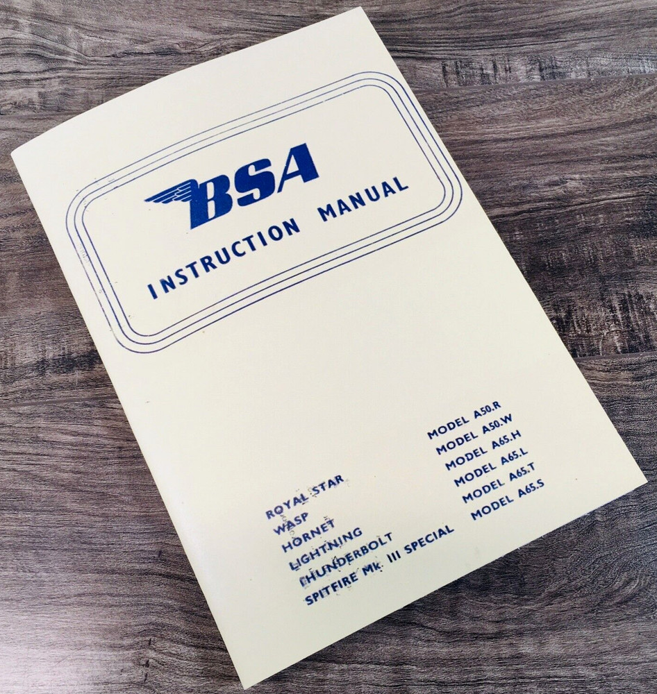 BSA A65 Thunderbolt Motorcycle Operators Manual Owners Book Construction Twin