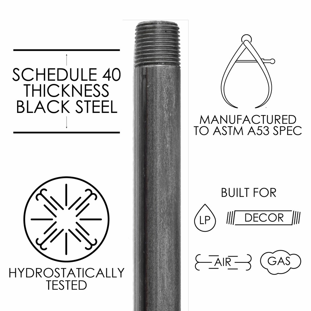 1/2 in. X 2 1/2 in. Black Pipe 10 Pack