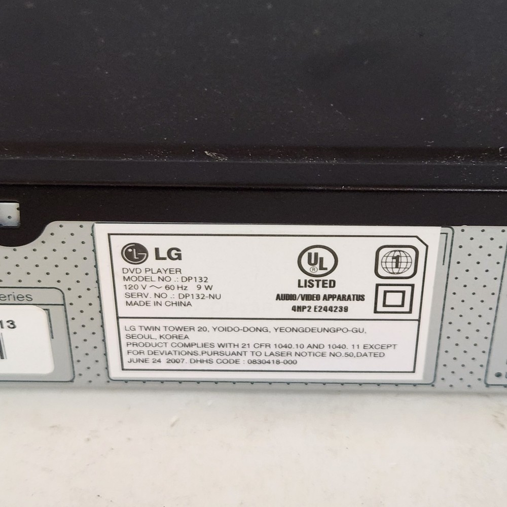 LG DP132 DVD and CD Player With Cords Tested And Working