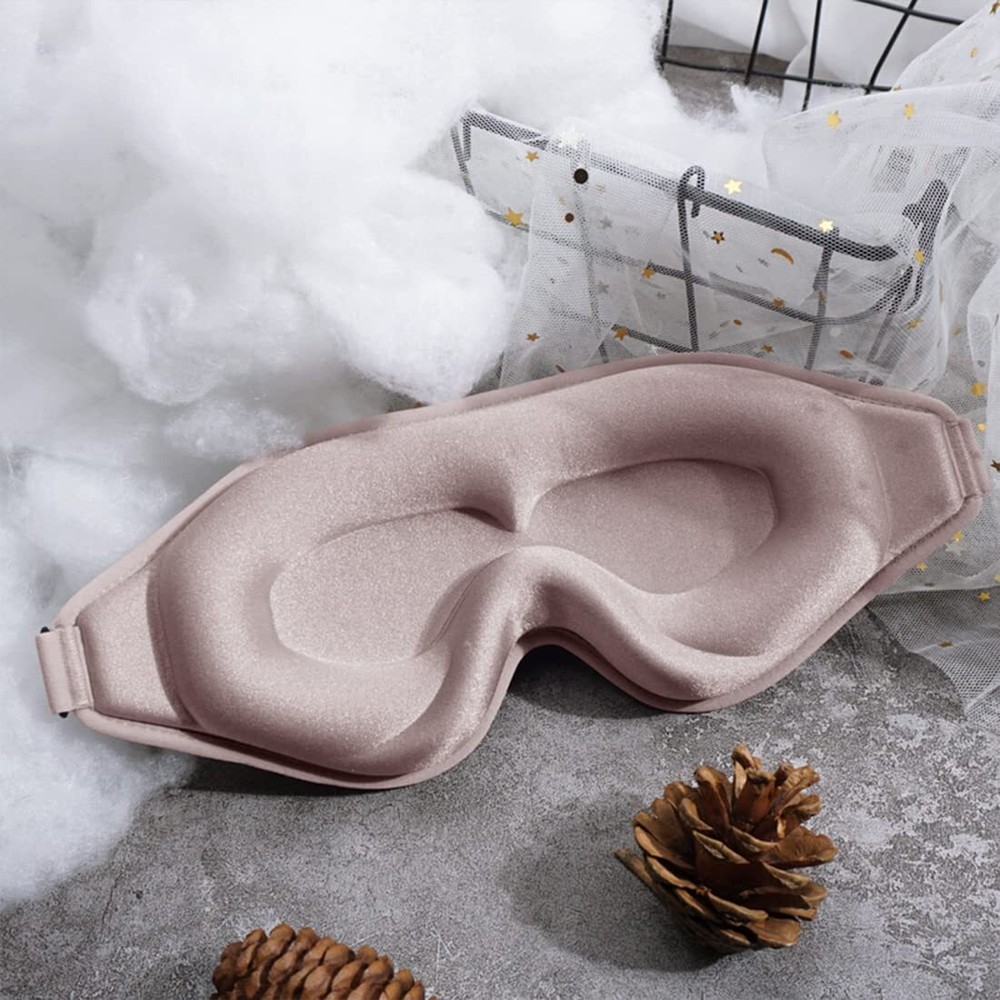 3D Contoured Sleep Mask with Adjustable Strap for Complete Light Blocking