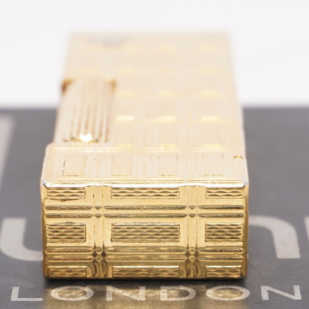 Rare Dunhill Lighter Gold check Pattern-Ultrasonically cleaned