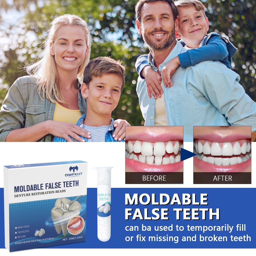 Tooth Repair Kit, Moldable False Teeth, Tooth Replacement Missing Teeth, Teeth