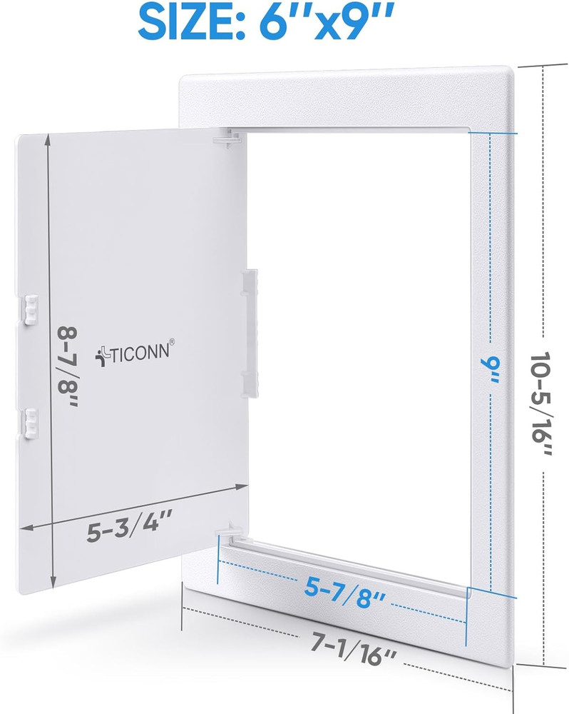 Access Panel for Drywall, 6 X 9 Inch ABS Plastic Wall Hole Cover Access Doors, E