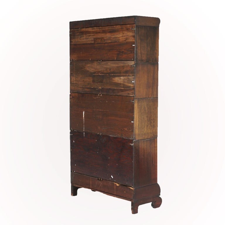 Lundstrom Arts & Crafts Mahogany Four-Stack Barrister Bookcase c1910