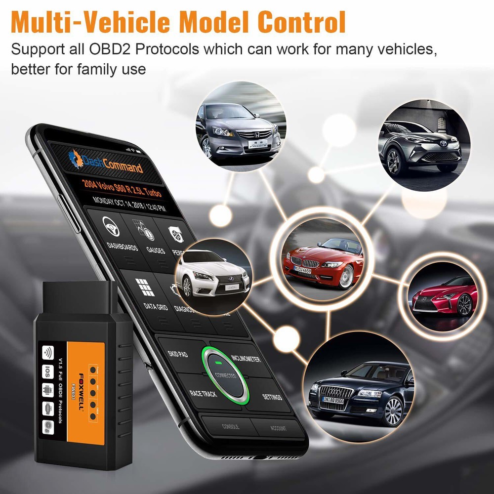 FOXWELL FW601 Car Engine Scanner Tool Fault Code Reader Fuel System Status