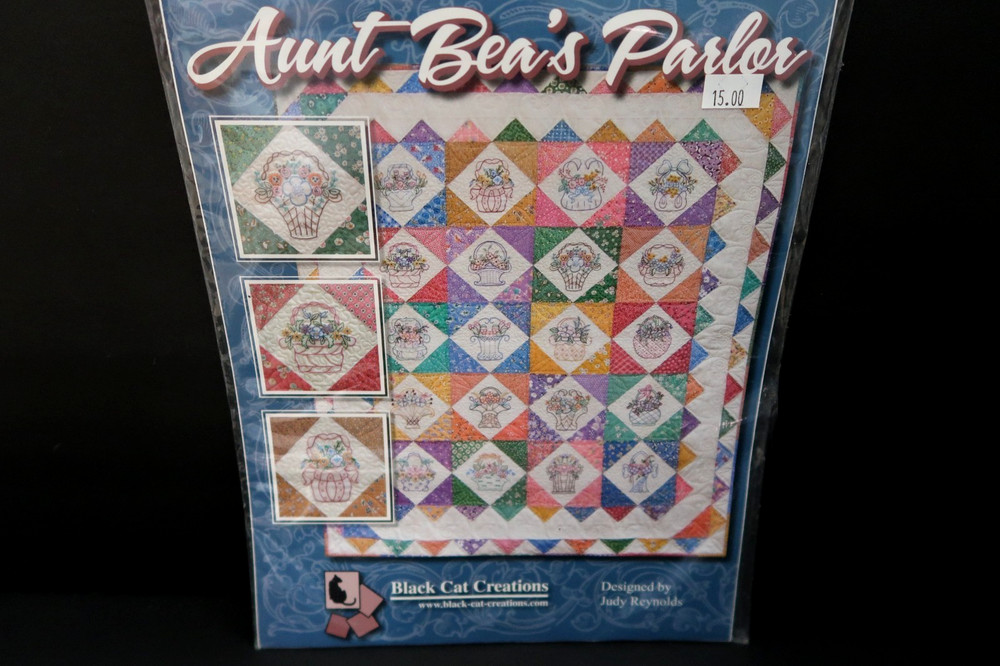 Black Cat Creations Aunt Bea’s Parlor Embroidery Pattern Hand Stitched Version