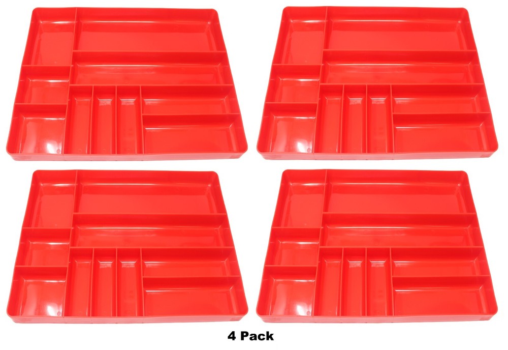 JSPManufacturing Stackable Lightweight 10 Compartment Organizer TrayBlack or Red