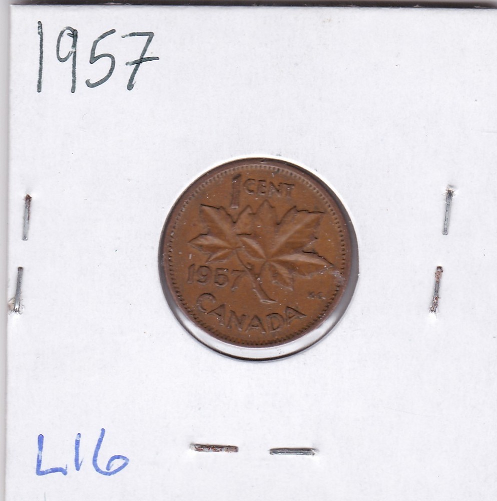 1957 Canada One Cent L16