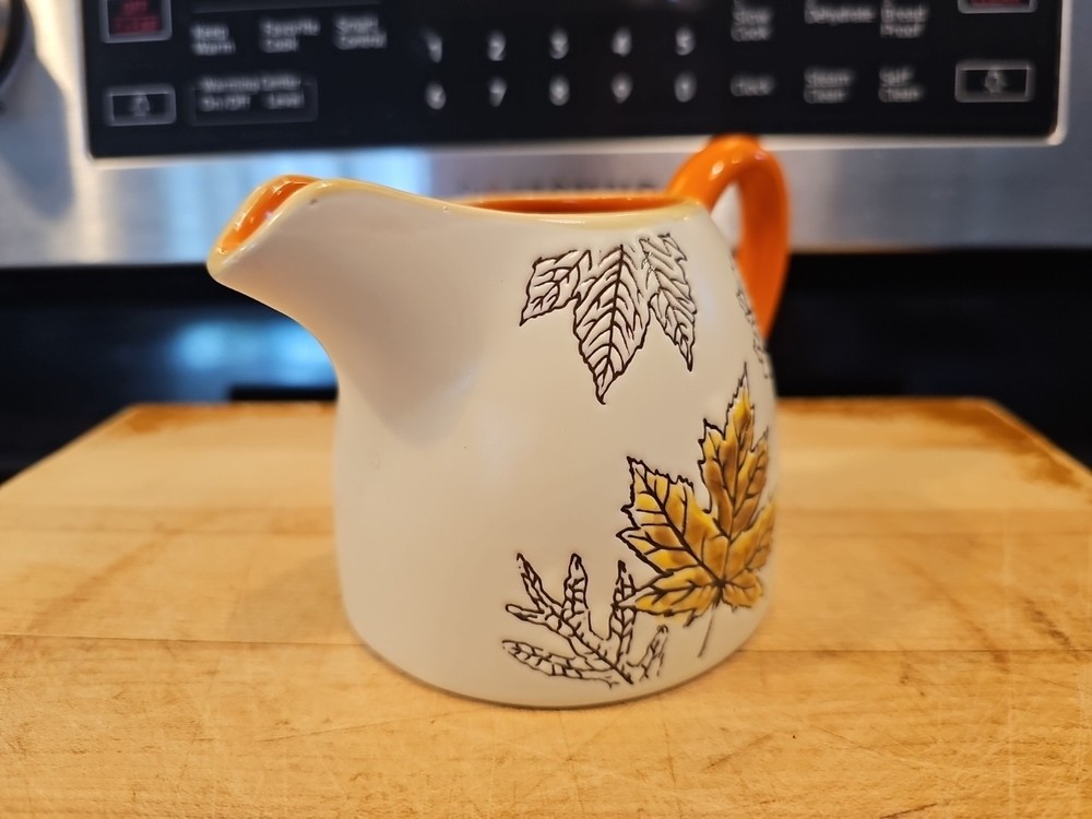 Eli & Ana Ceramic Creamer ONLY Hand Painted Rustic Leaves NEW