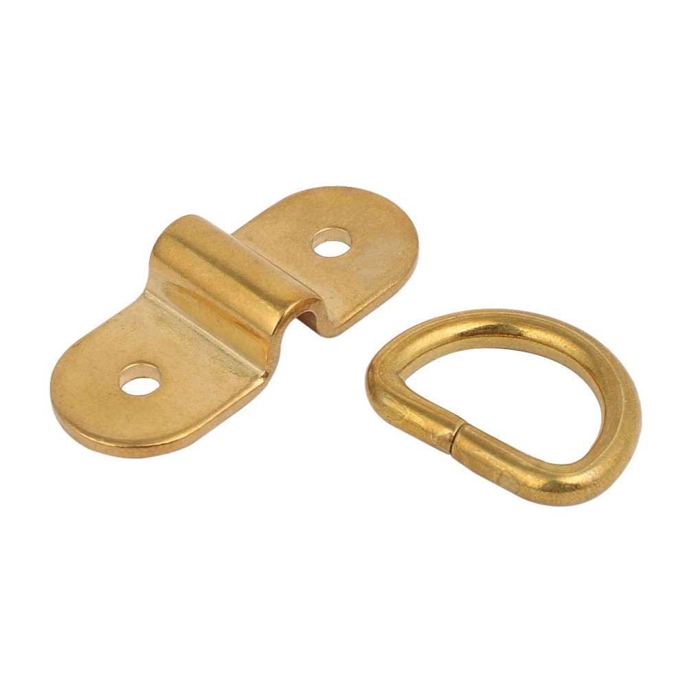 4/5" D Ring Brass Surface-Mounted Tie Down Lashing Ring Screws 2pcs