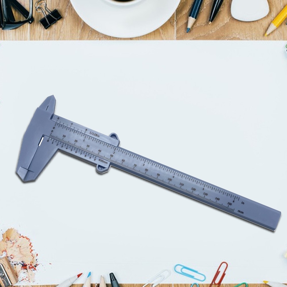 1pc Plastic Caliper Vernier Gauge Caliper Measuring Tool Scale Ruler Random